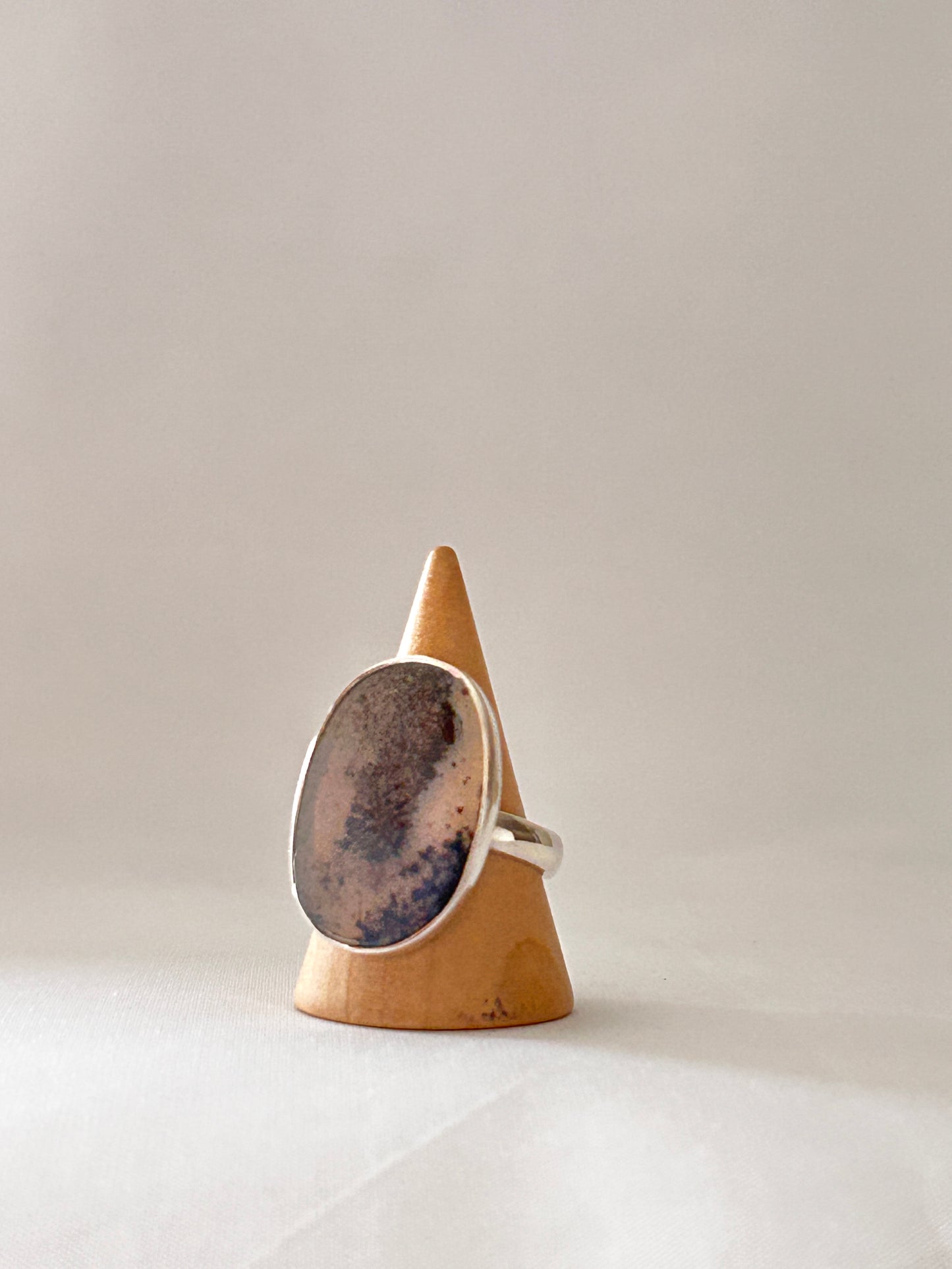 Anillo oval Agata Dendrítica