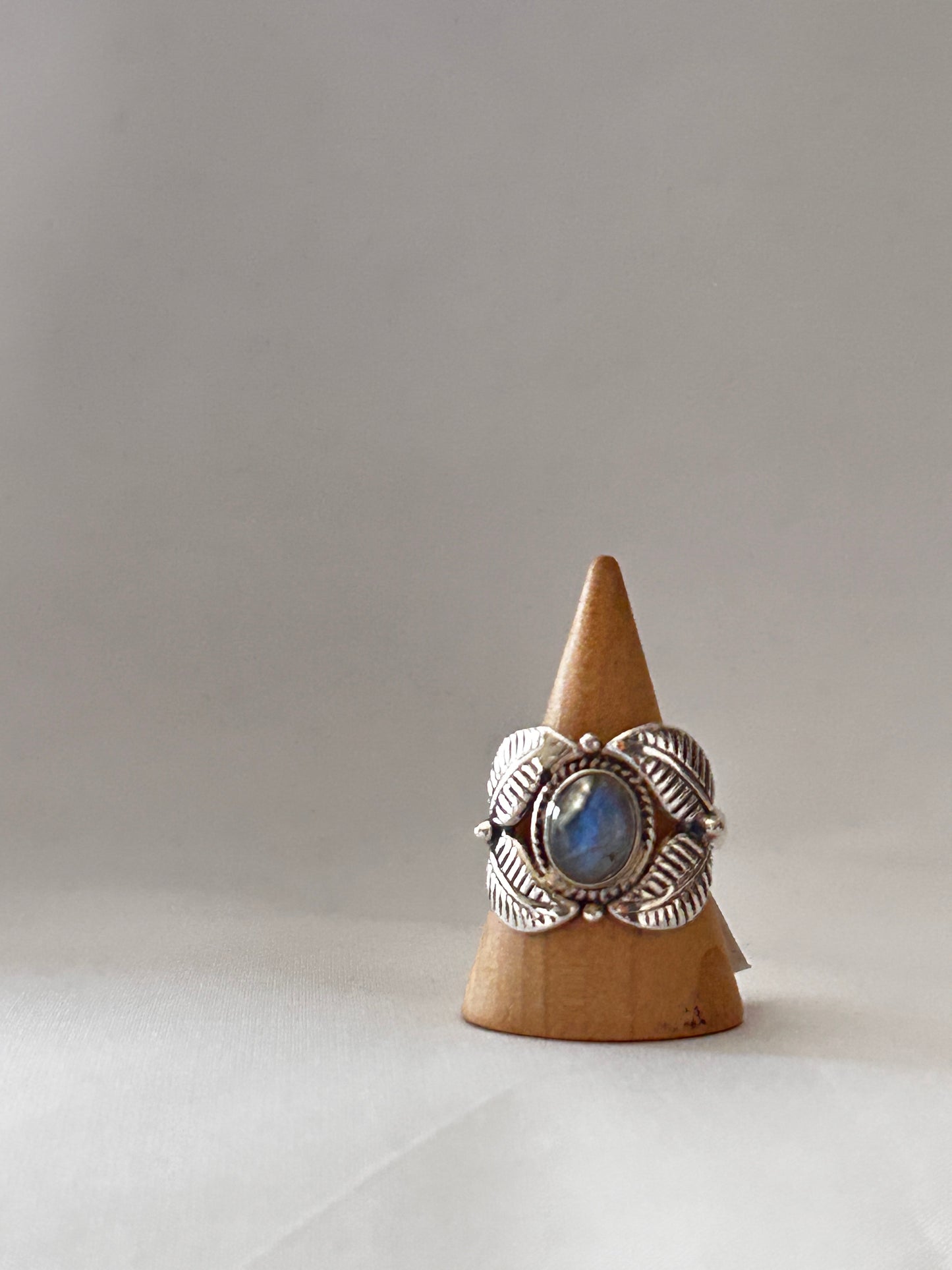 Anillo doble ojo labradorita