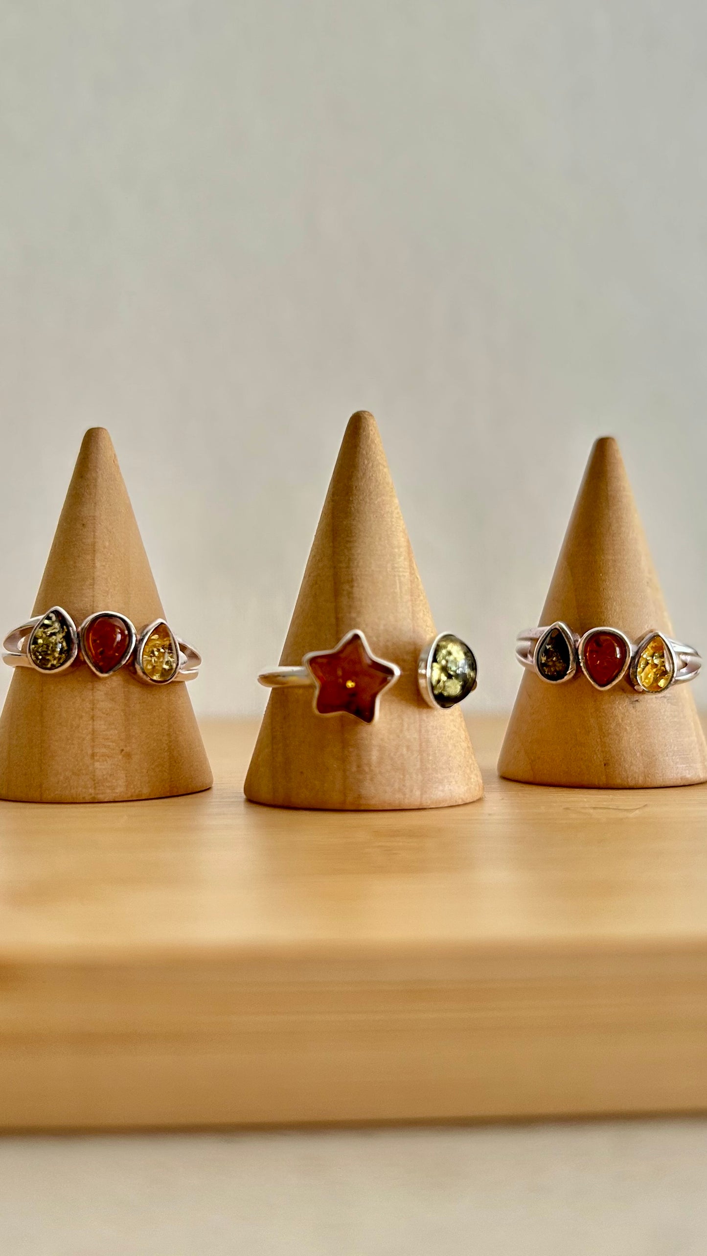 Anillo trio multicolor ambar