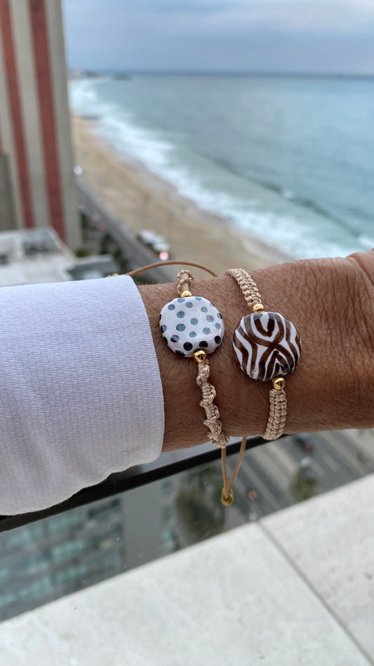 Pulseras cerámicas nudo plano