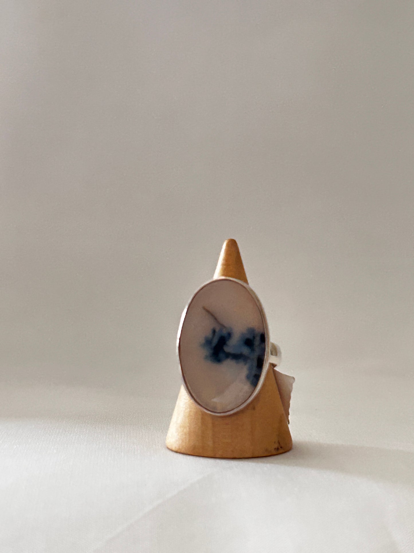 Anillo oval Agata Dendrítica