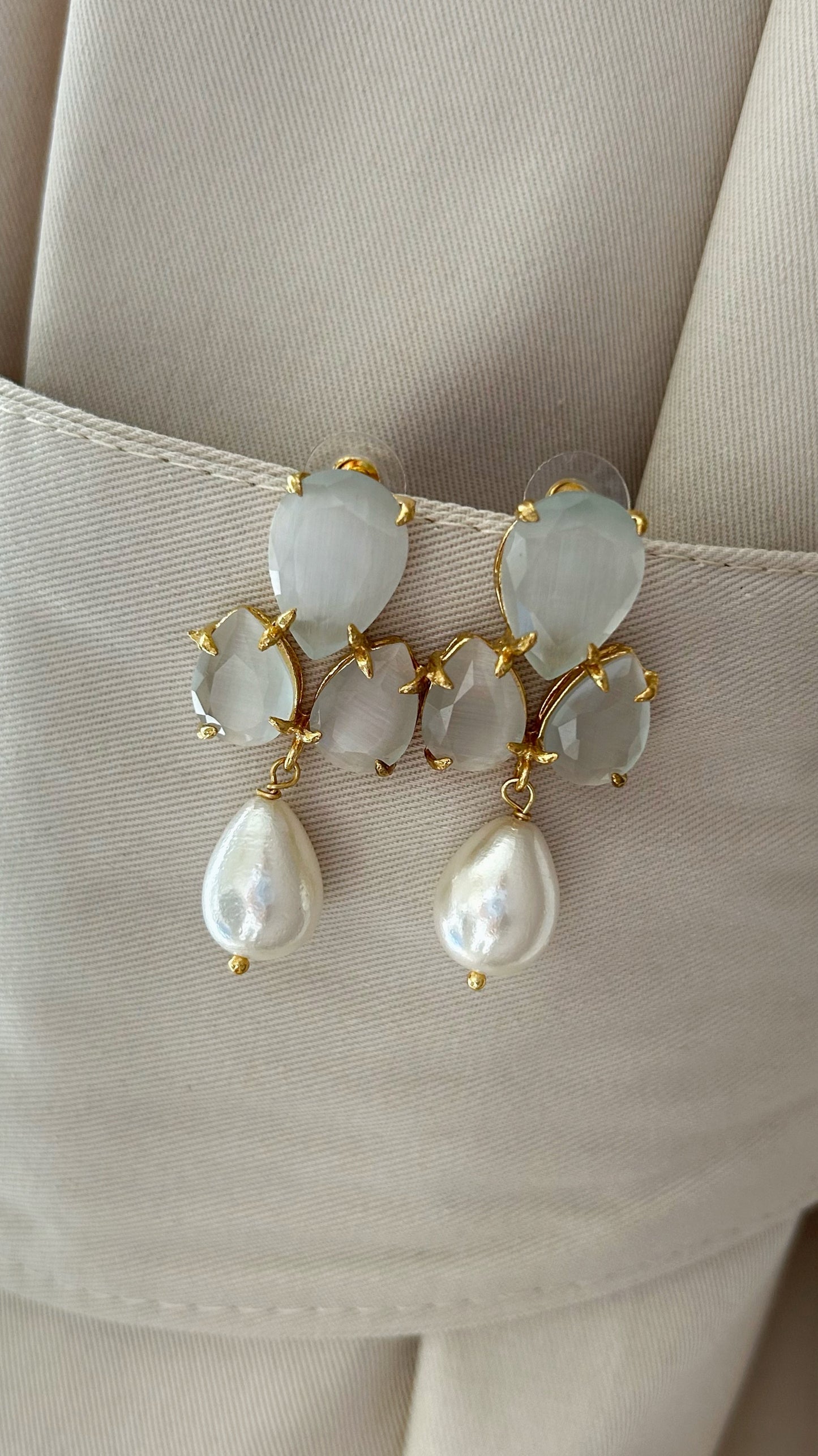Aretes Piedras y Perla