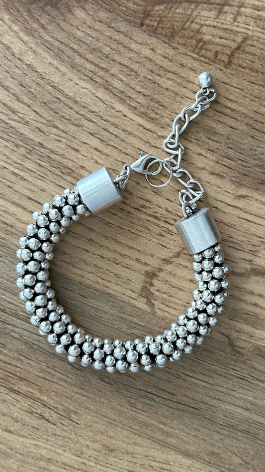 Pulseras Plateadas trenzada Zamak
