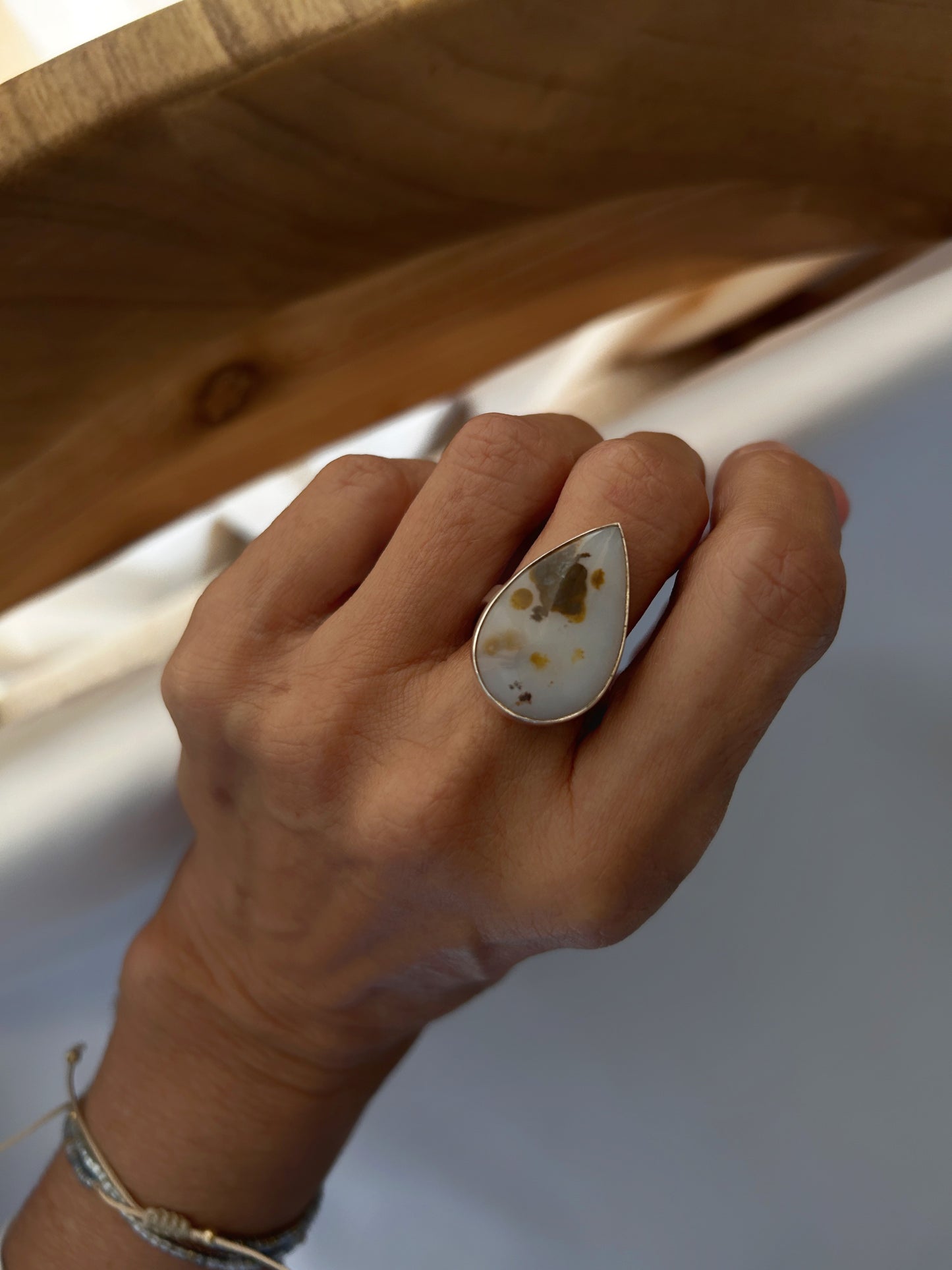 Anillo oval agata