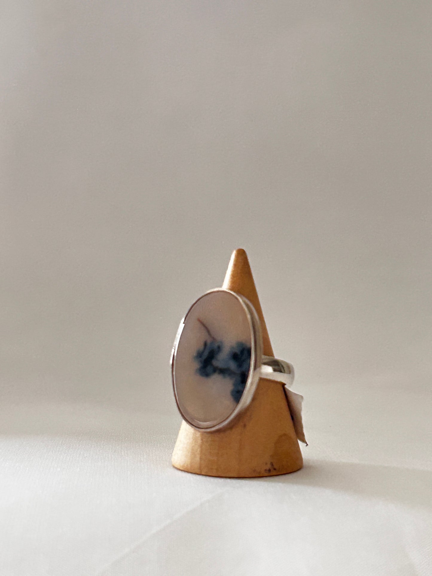 Anillo oval Agata Dendrítica