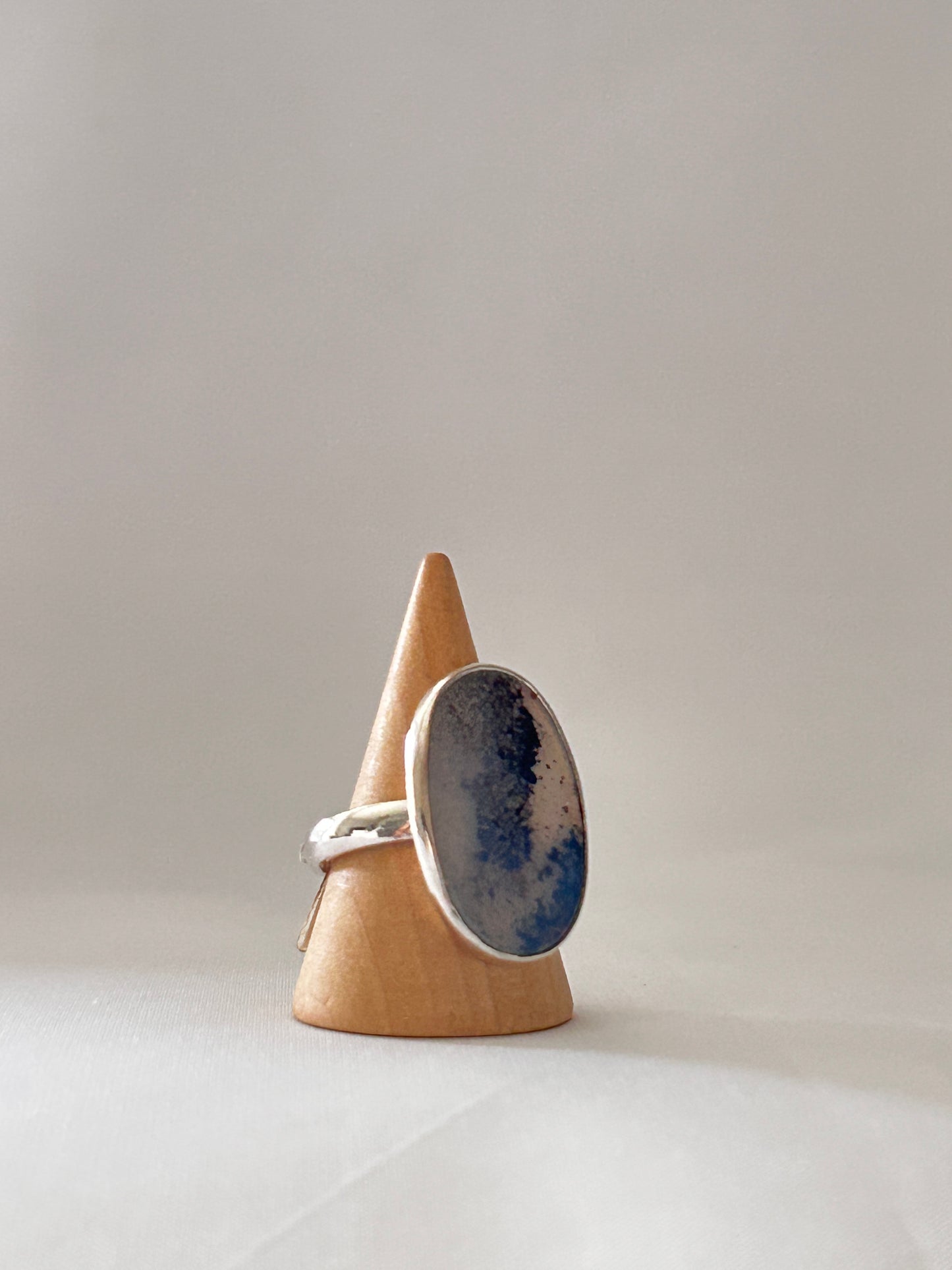 Anillo oval Agata Dendrítica