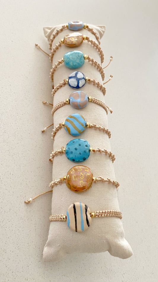 Pulseras cerámicas nudo plano