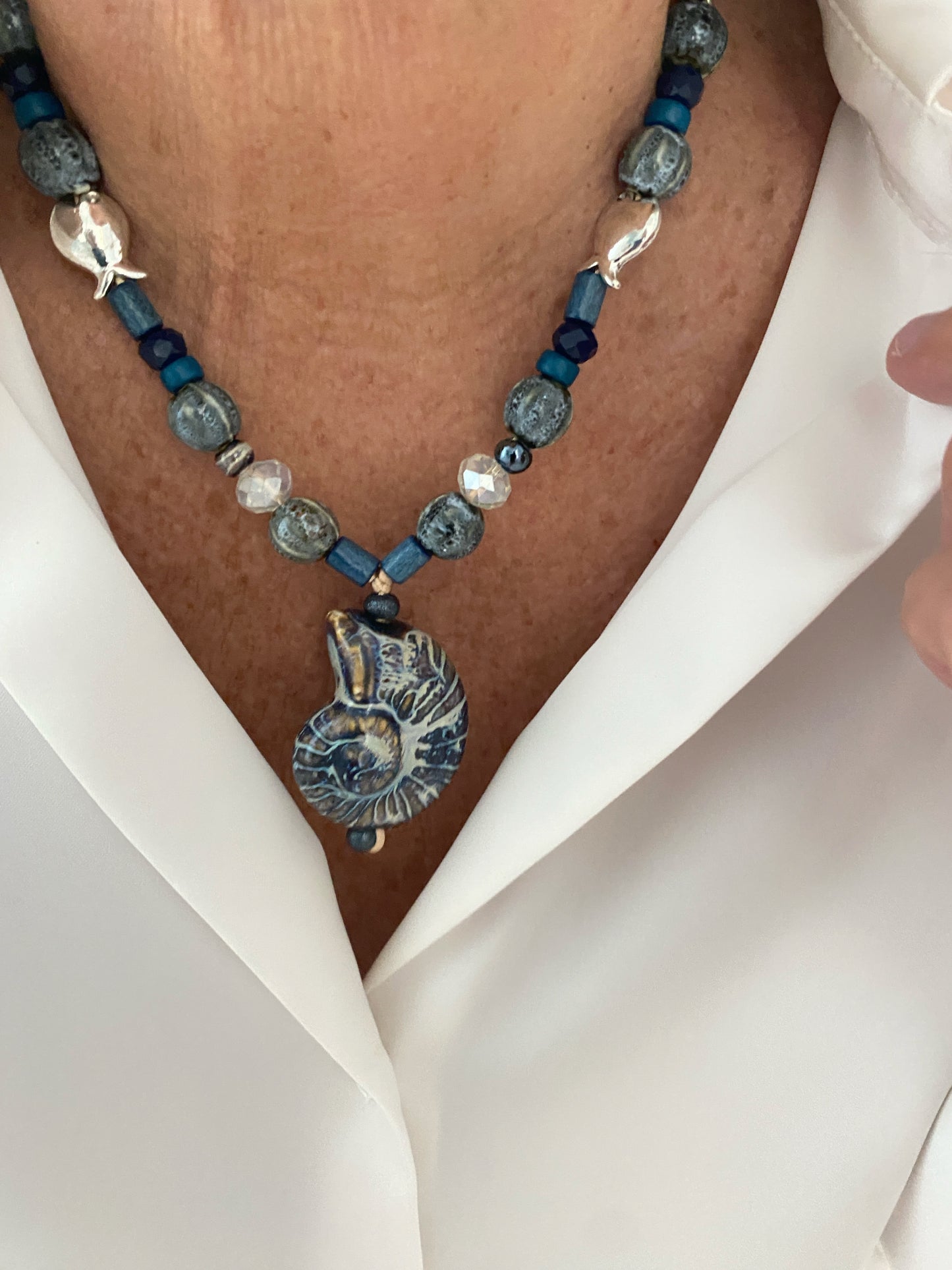 Collar Caracola Azul
