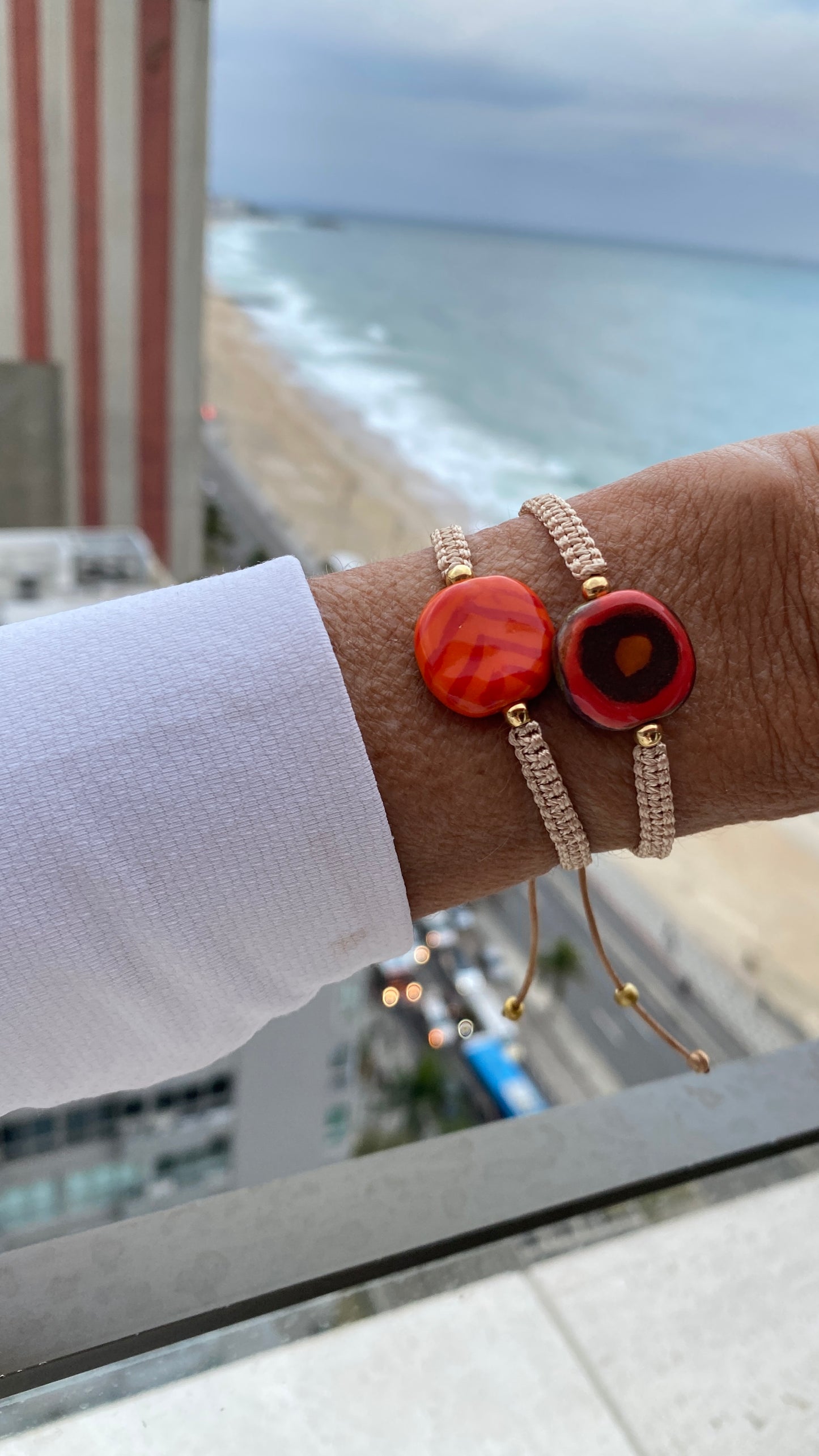 Pulseras cerámicas nudo plano