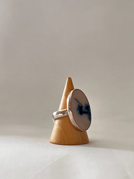 Dendritic Agate Oval Ring