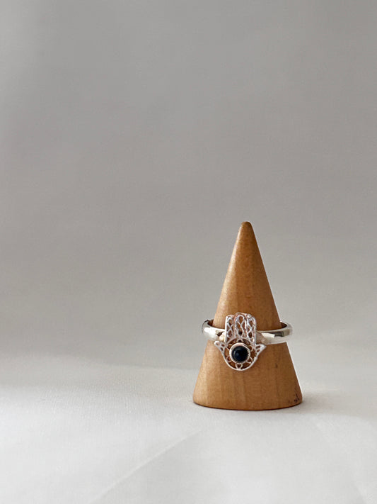 Mini hamsa hand ring