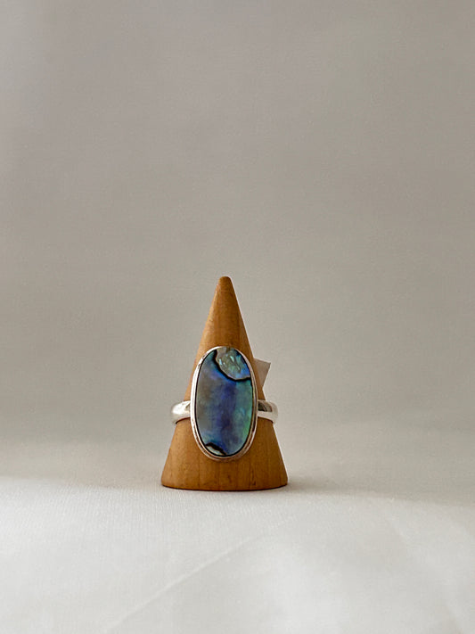Long Oval Abalone Shell Ring