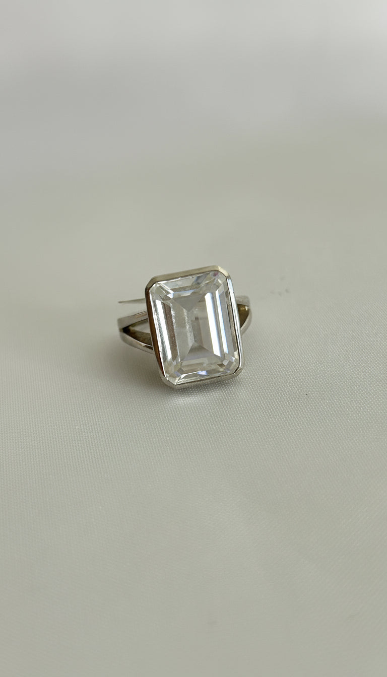 Anillo rectangular zircon