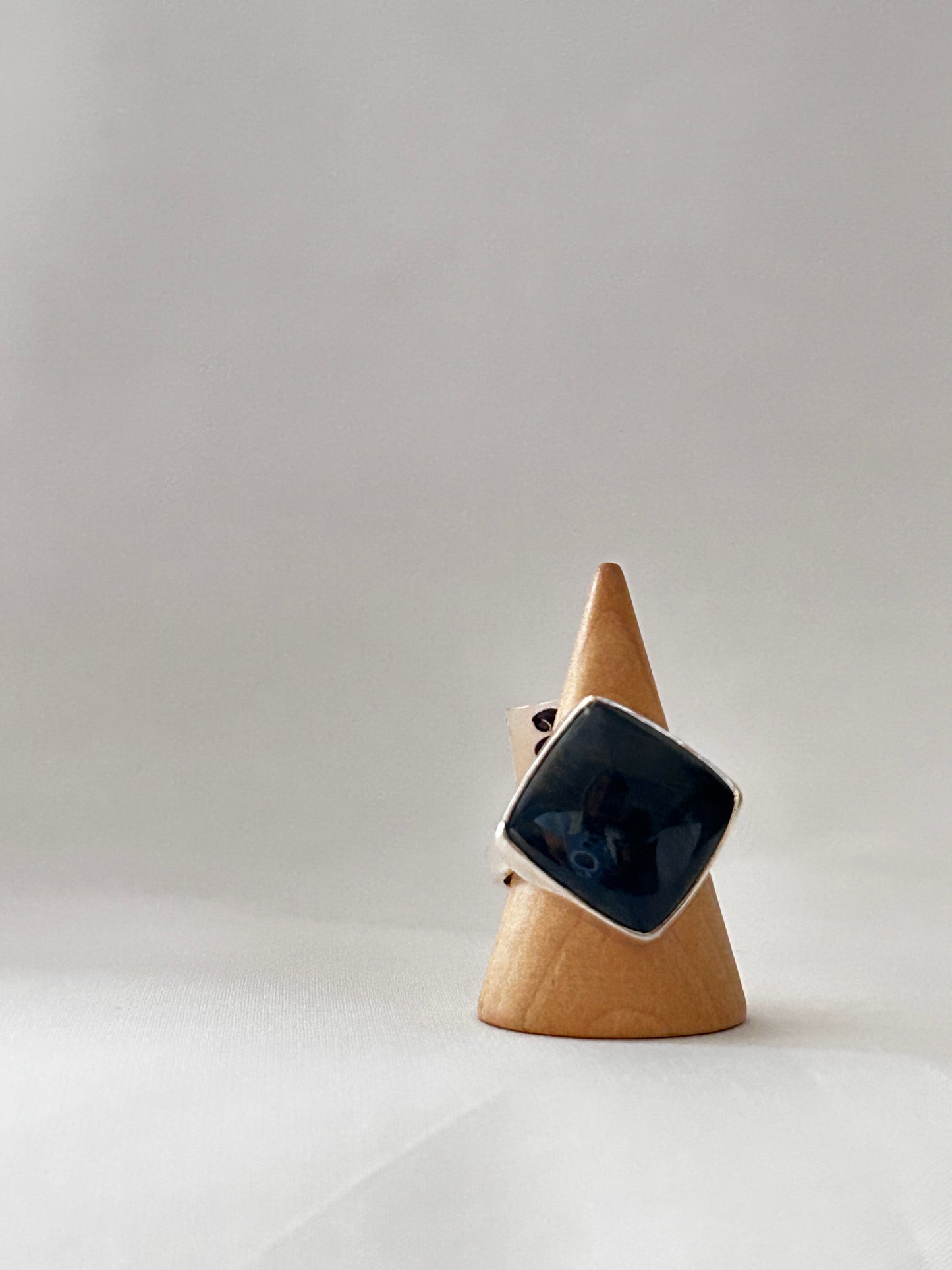 Anillo rombo ojo de tigre