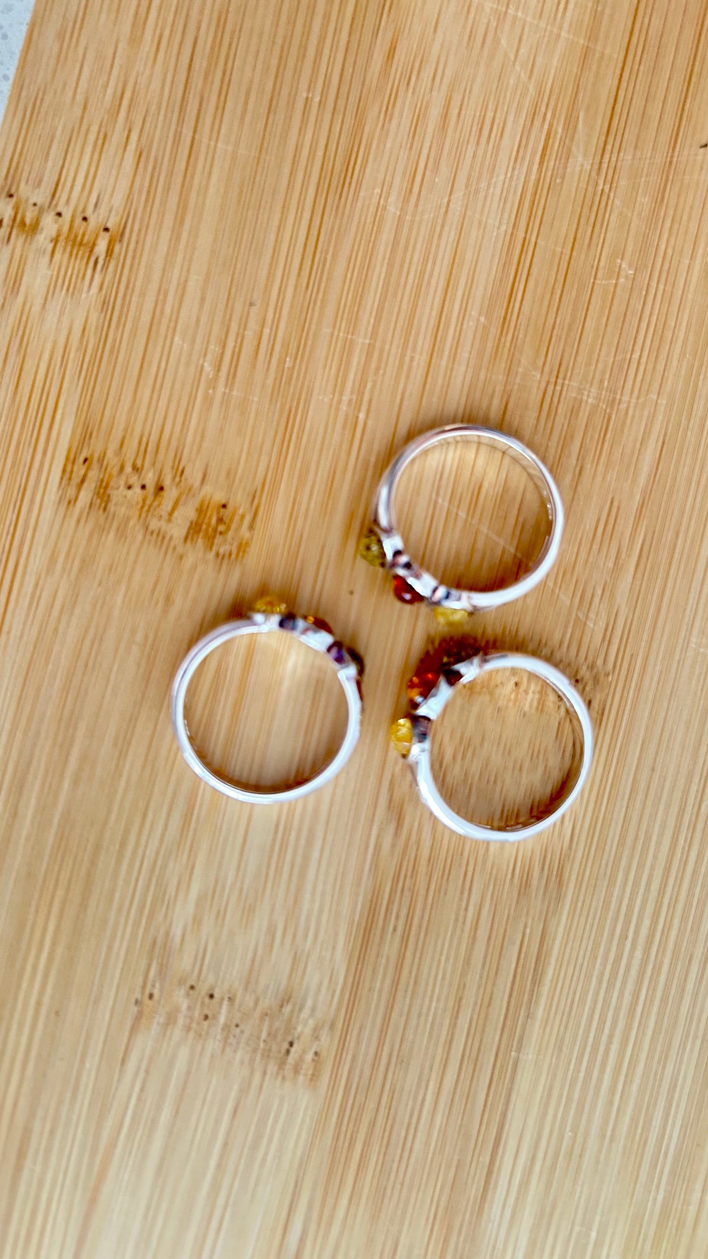 Anillo trio multicolor ambar