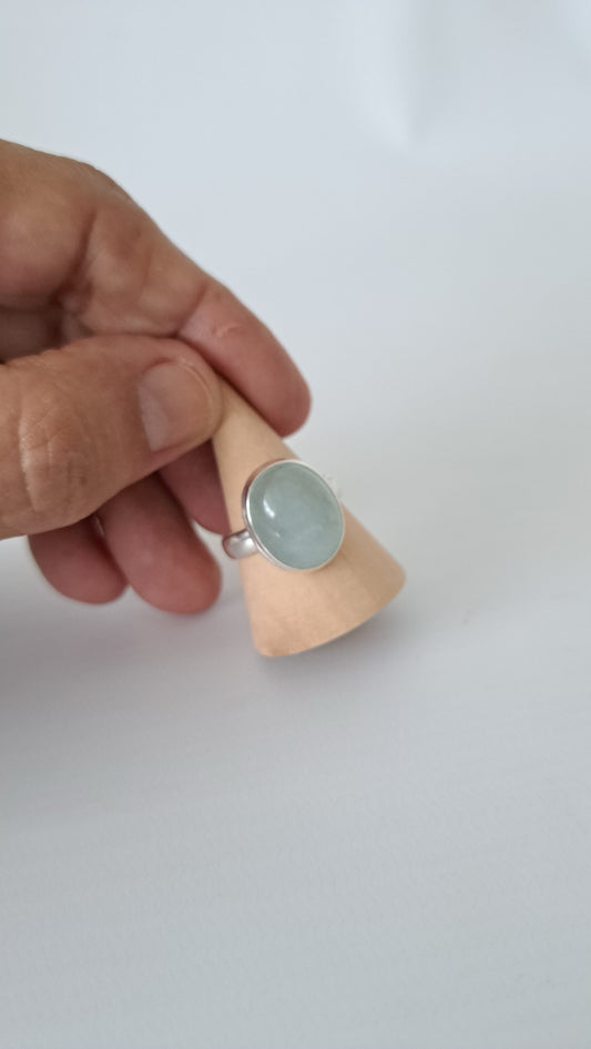 Anillo Aguamarina oval