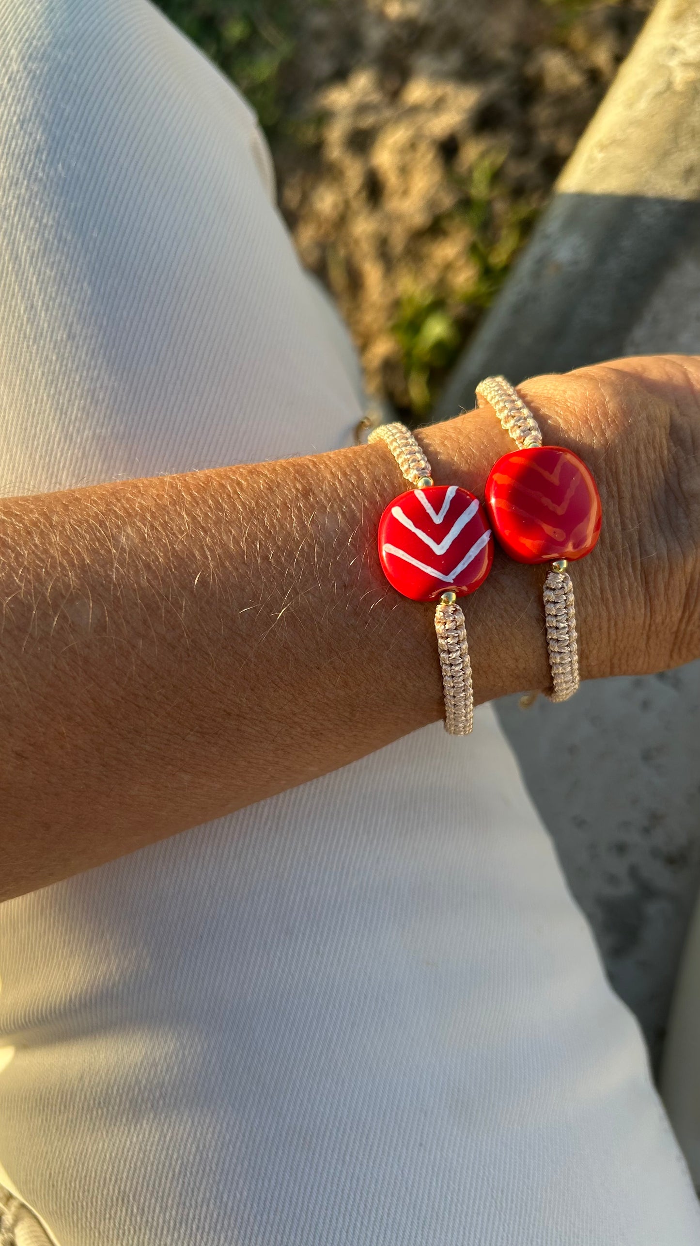 Pulseras cerámicas nudo plano