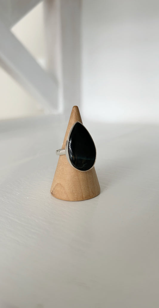 Anillo gota ojo de tigre