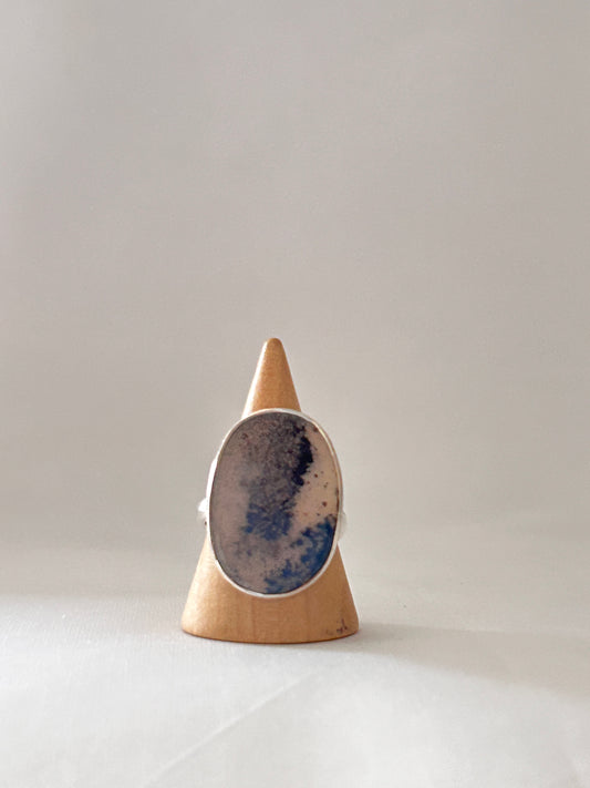 Anillo oval Agata Dendrítica