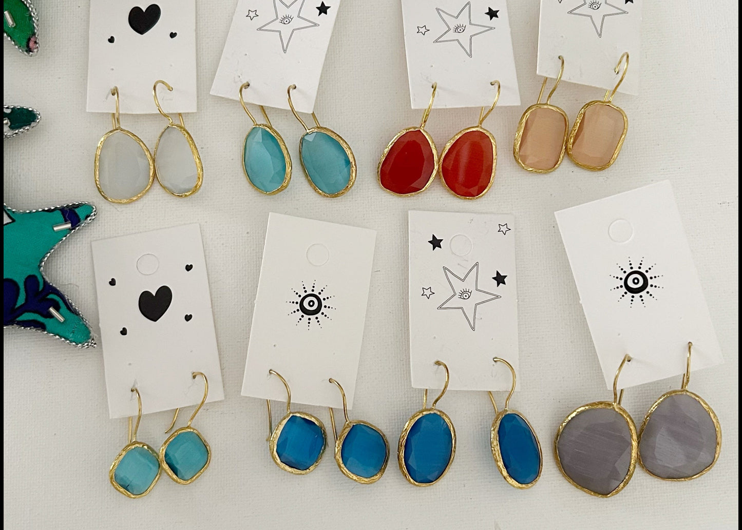 Aretes Dorados Candelabro cortos