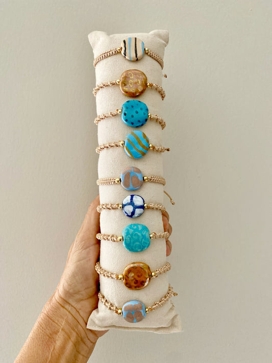 Pulseras cerámicas nudo espiral