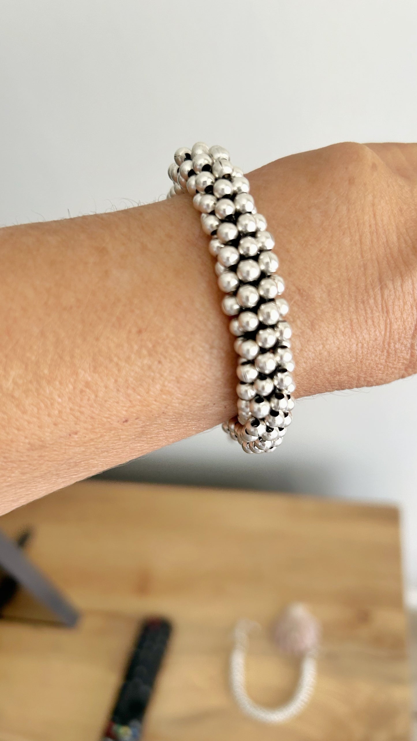 Pulseras Plateadas trenzada Zamak
