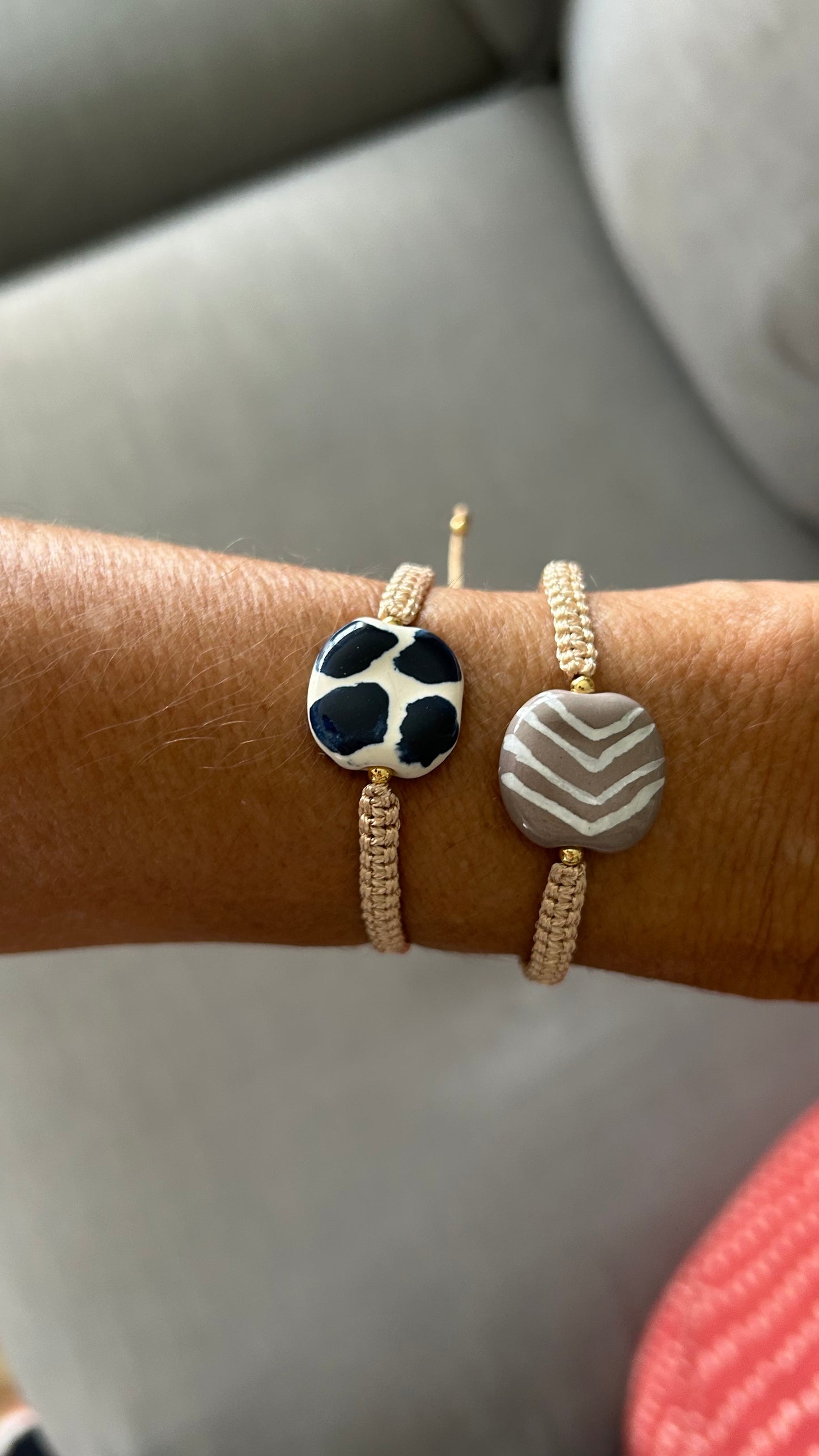 Pulseras cerámicas nudo plano