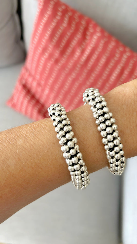 Pulseras Plateadas trenzada Zamak