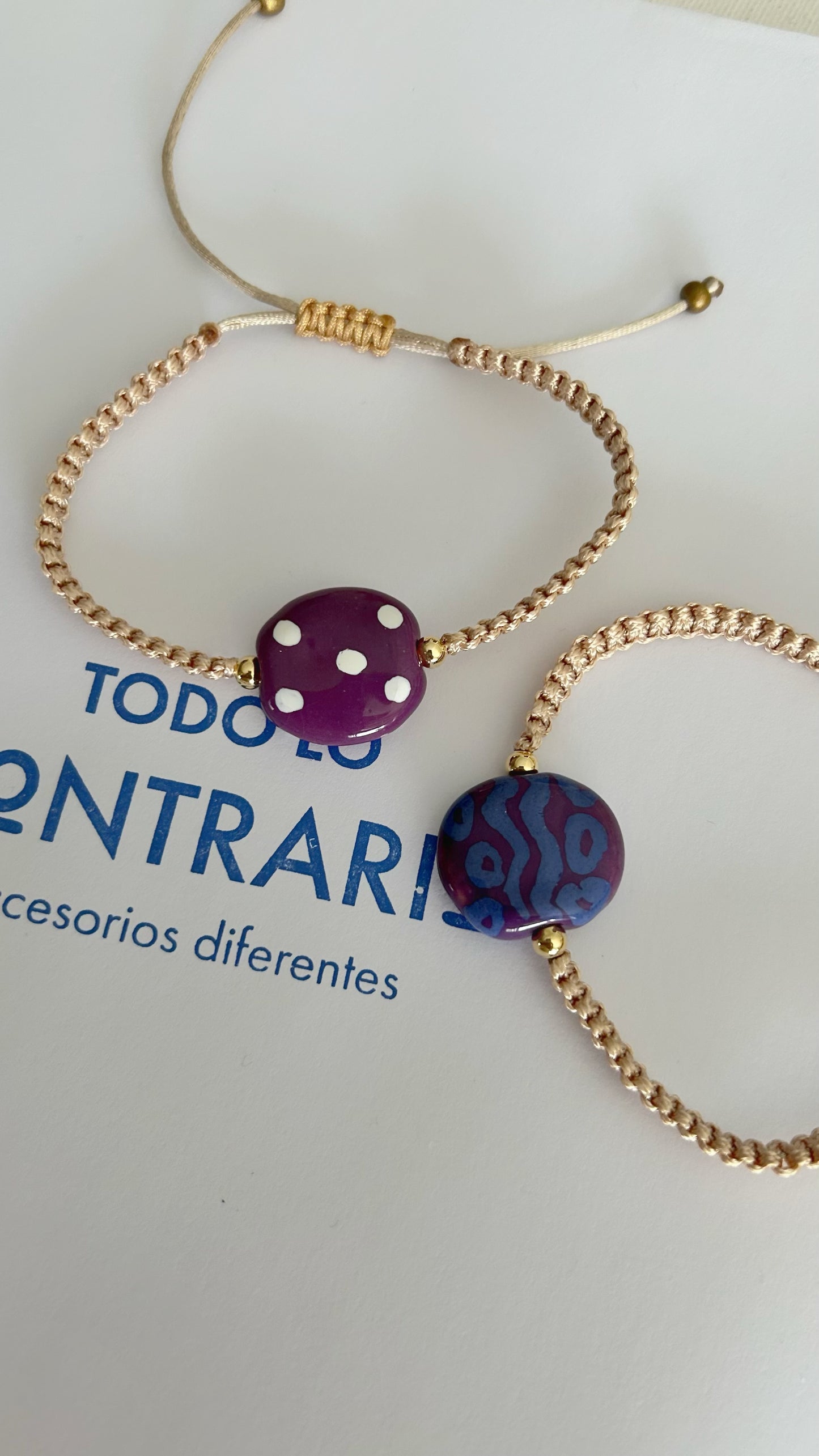 Pulseras cerámicas nudo plano