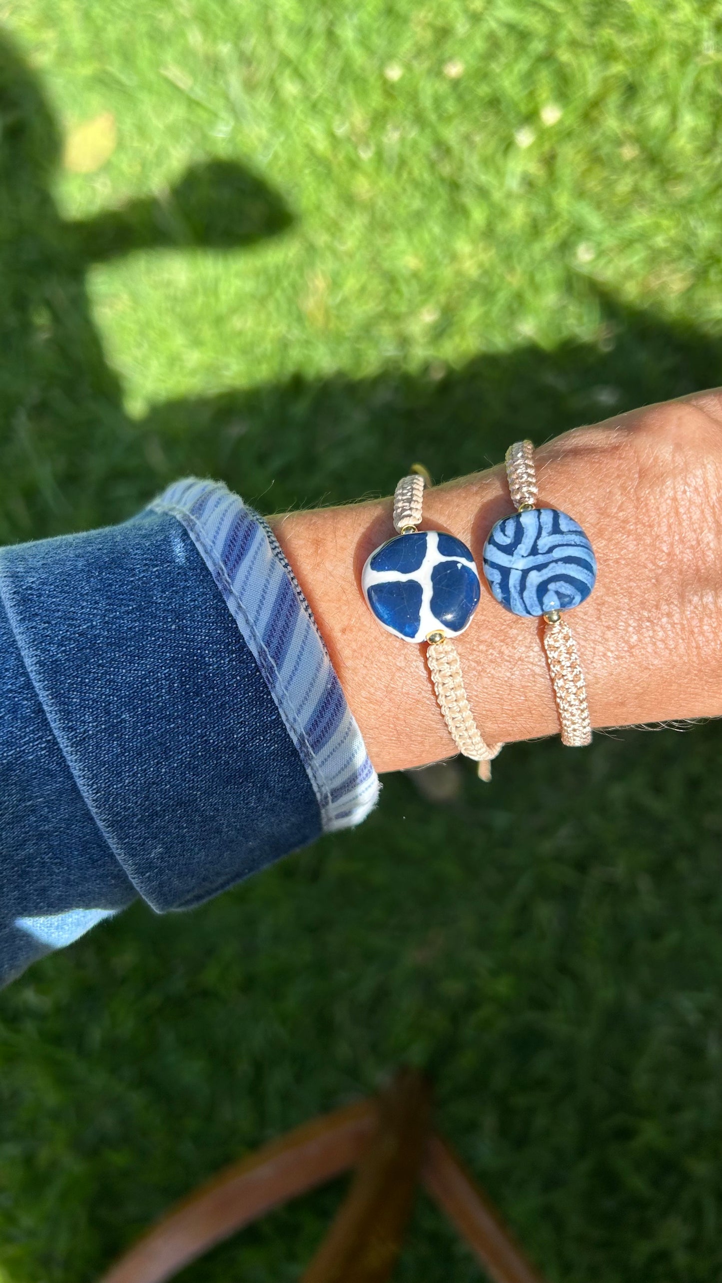 Pulseras cerámicas nudo plano