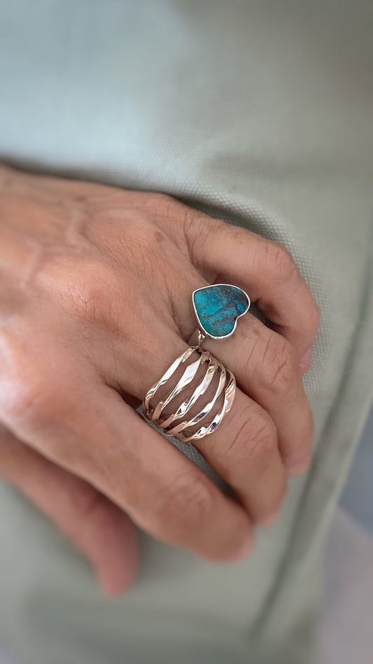 Anillo Corazón Crisocola