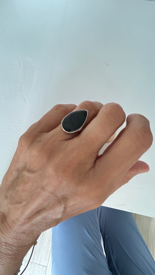 Anillo gota ojo de tigre