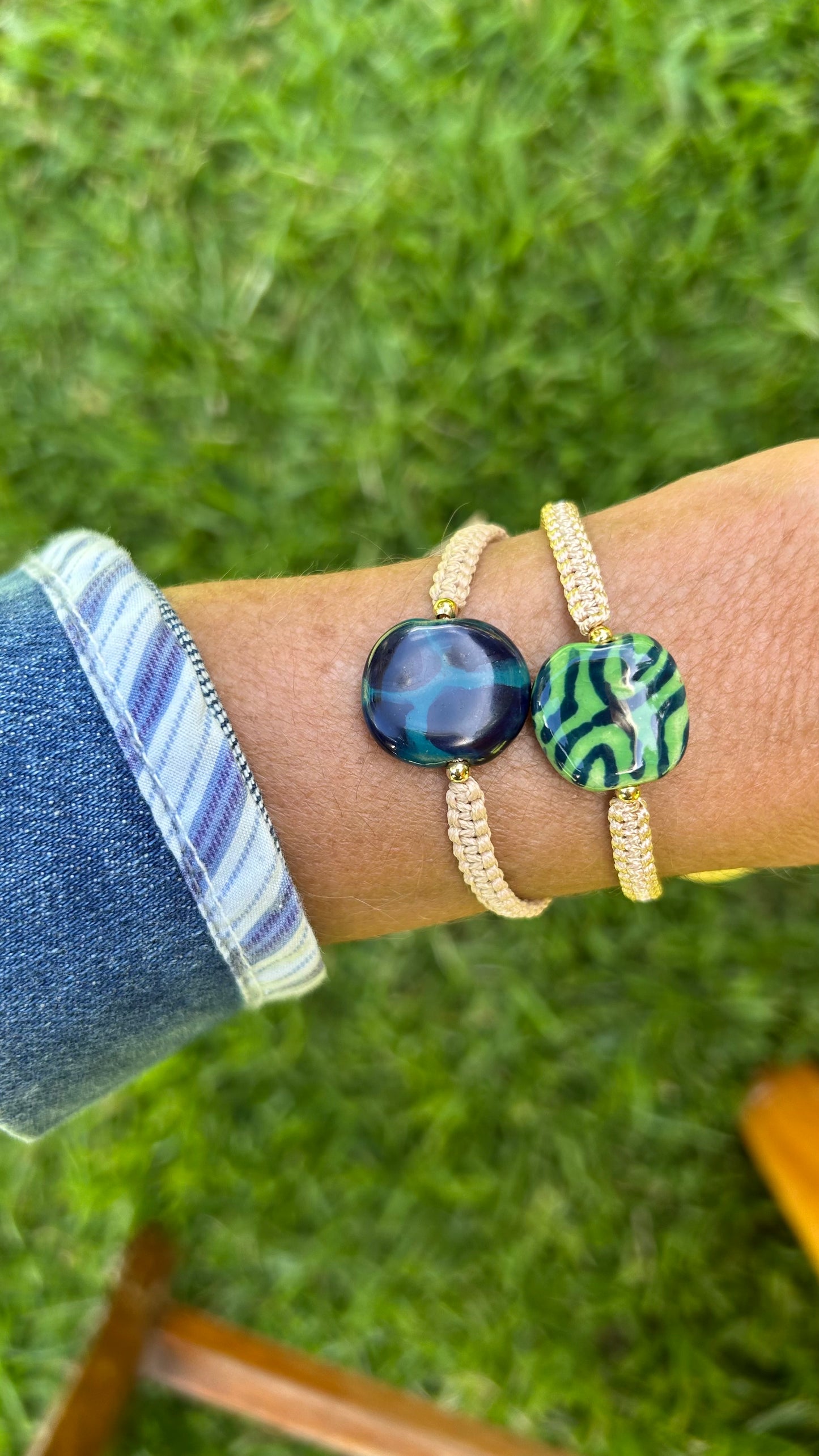 Pulseras cerámicas nudo plano