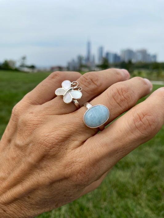 Anillo Aguamarina oval