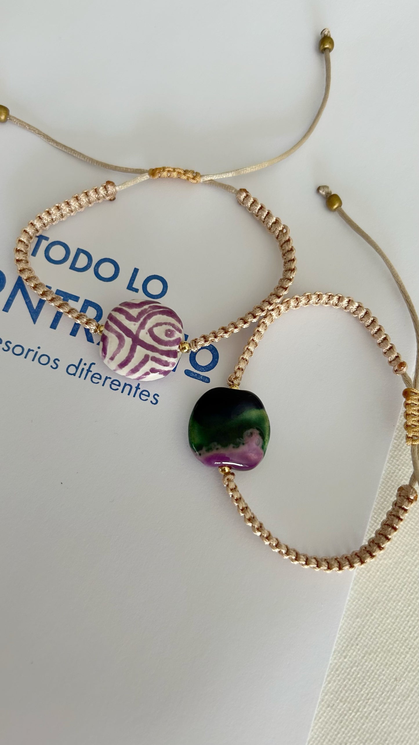 Pulseras cerámicas nudo plano