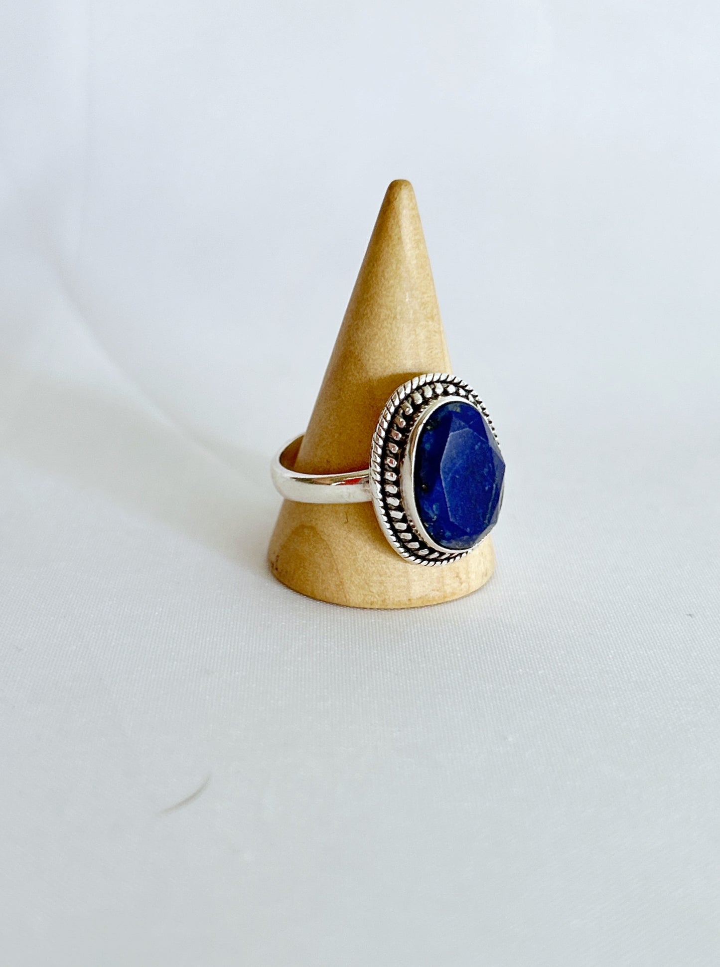 Irregular carved sodalite ring