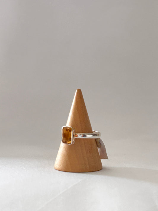 Anillo solitario citrino mini
