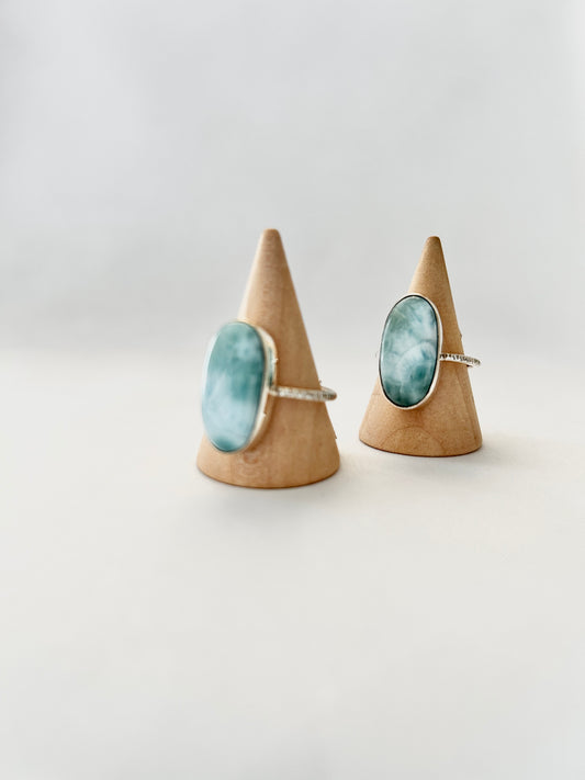 Anillo Baguete Larimar