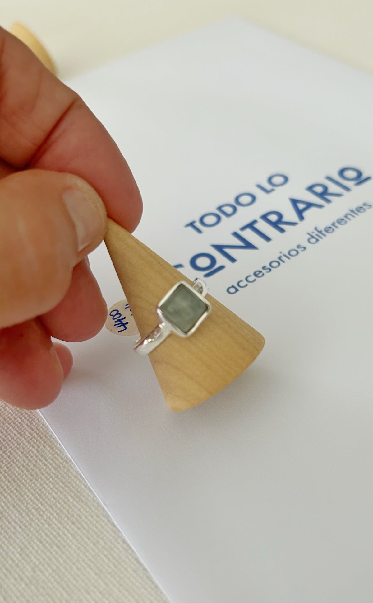 Anillo cuadradito aguamarina
