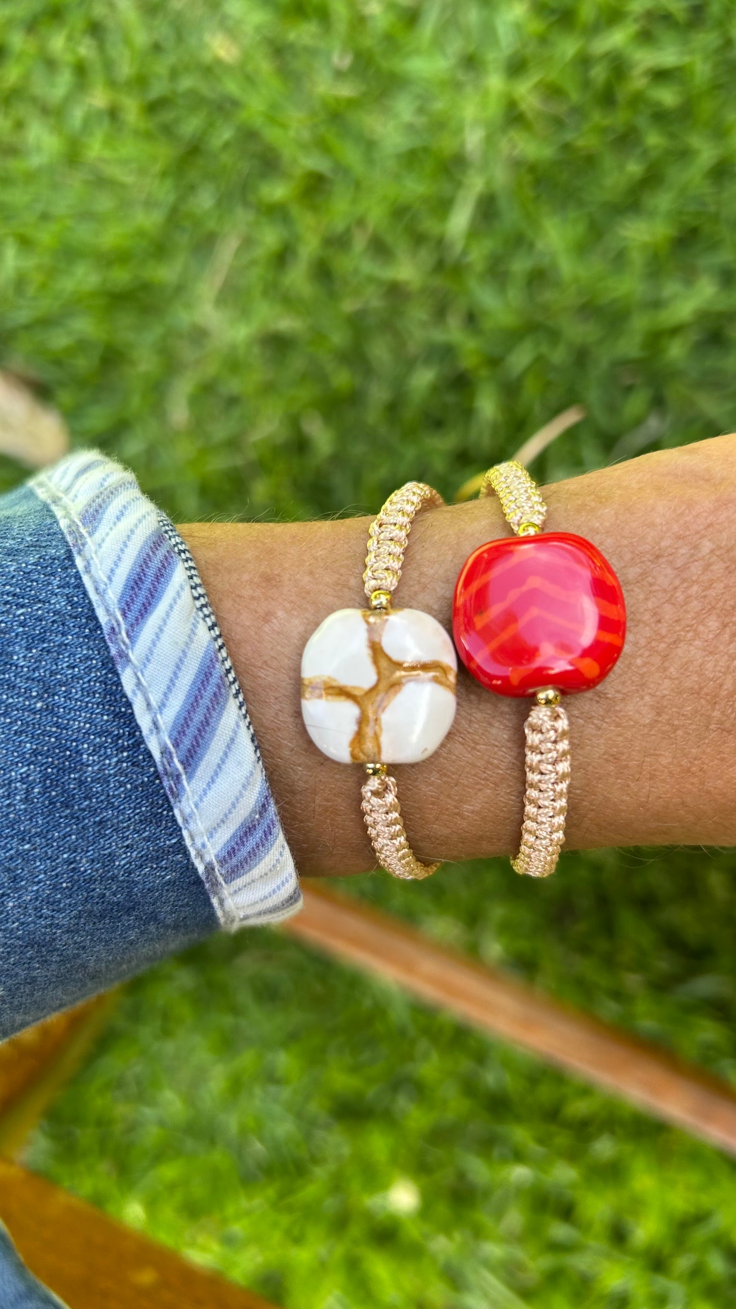 Pulseras cerámicas nudo plano