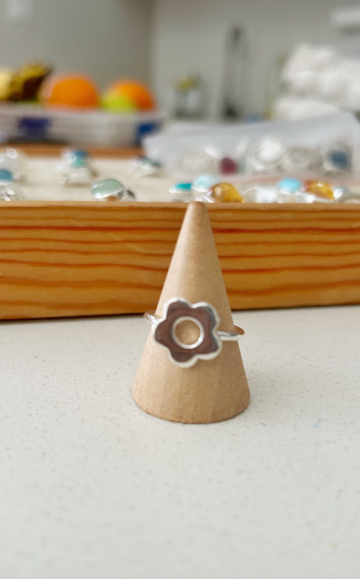 Anillo flor calada