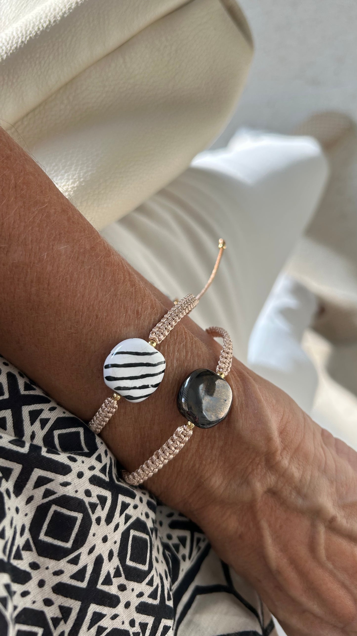 Pulseras cerámicas nudo plano