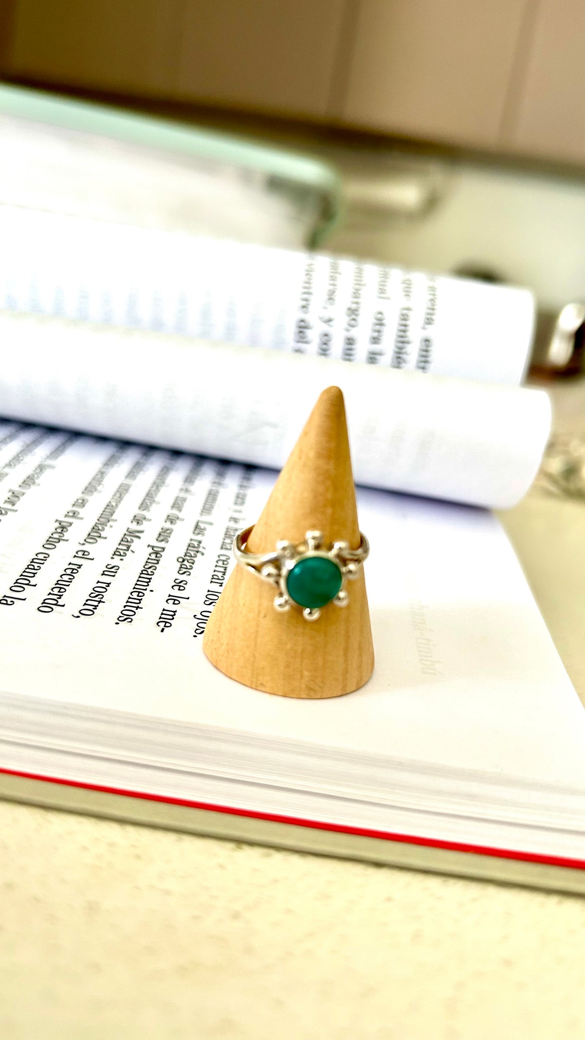Anillo mini turquesa puntitos)