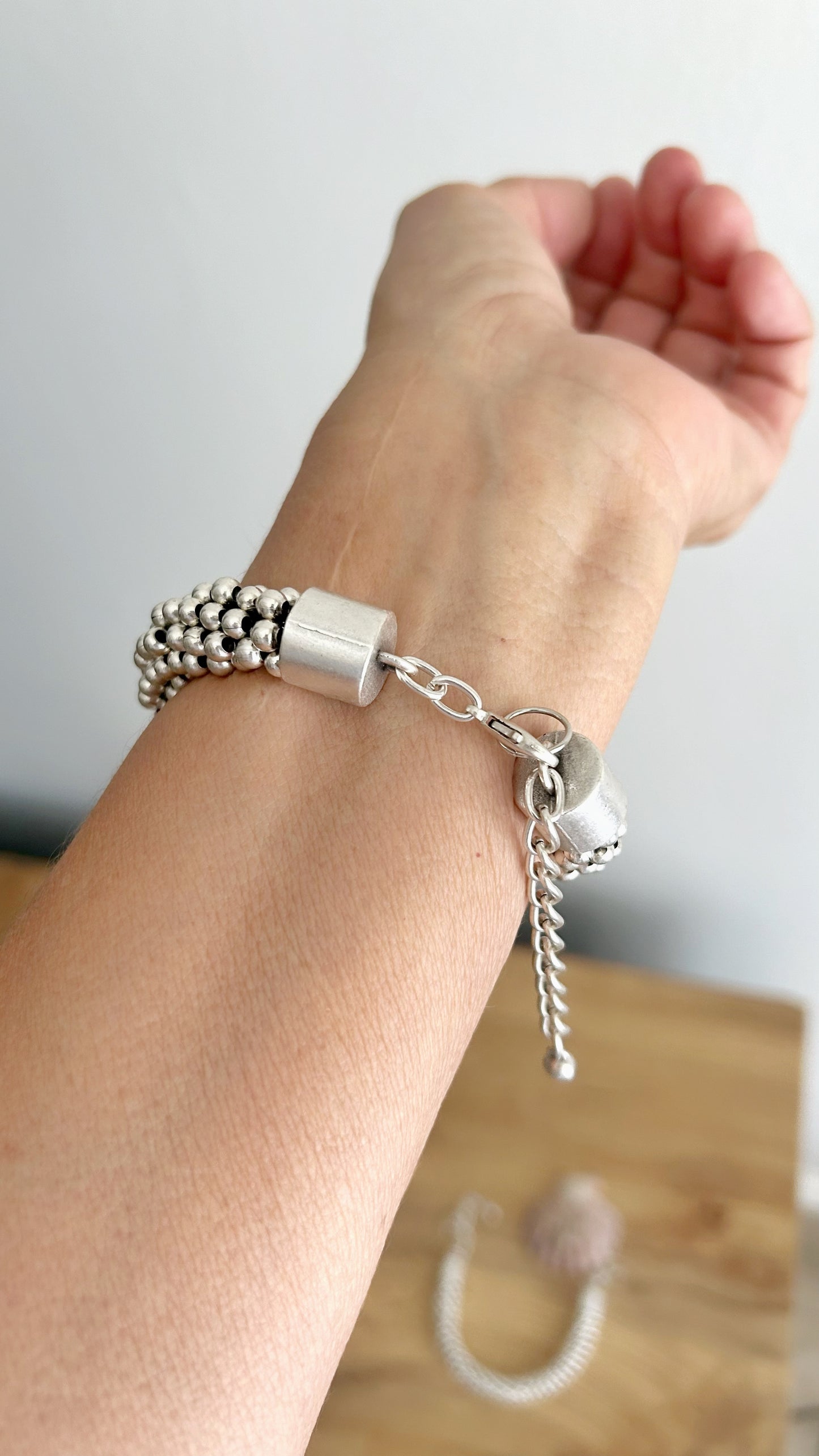 Pulseras Plateadas trenzada Zamak