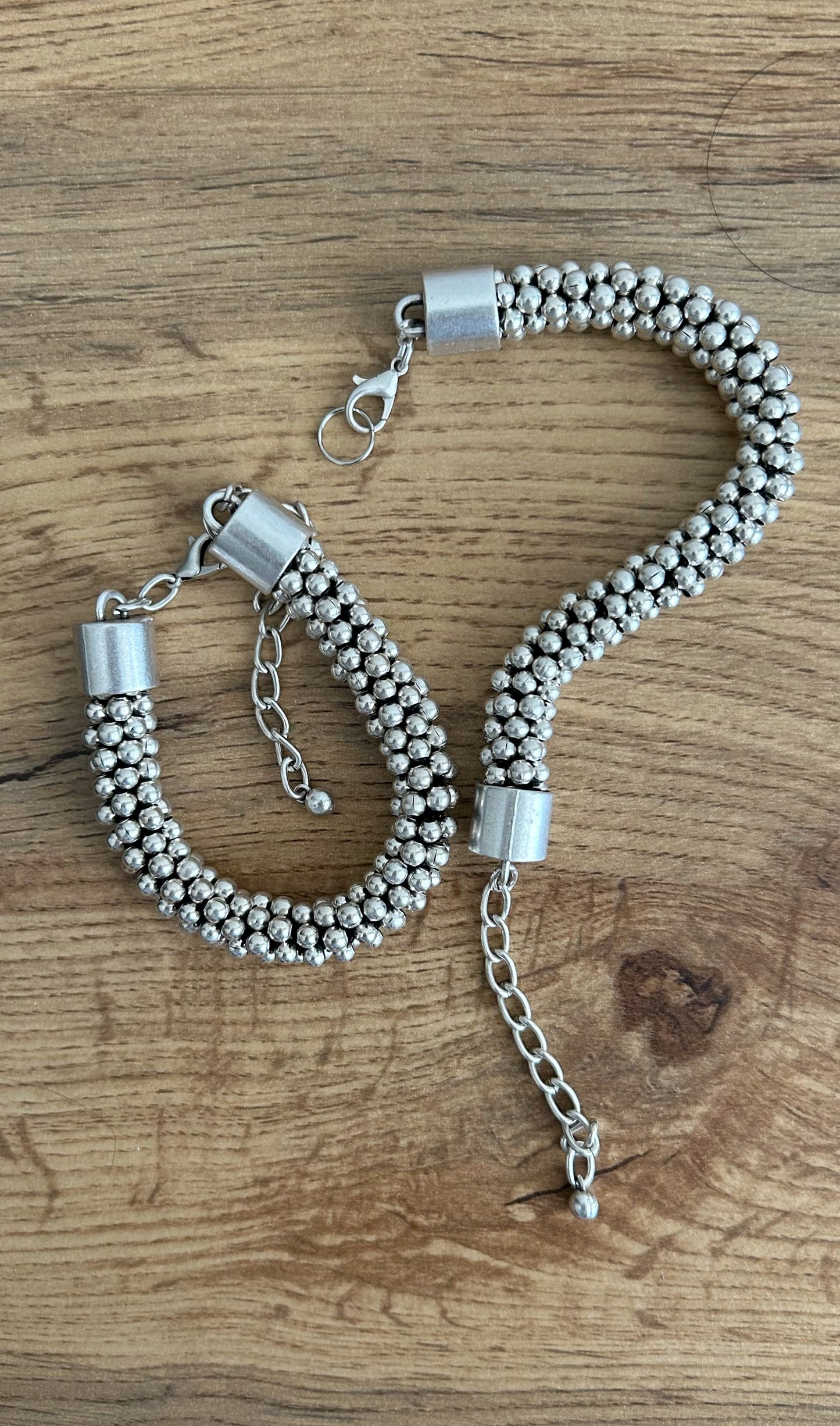 Pulseras Plateadas trenzada Zamak
