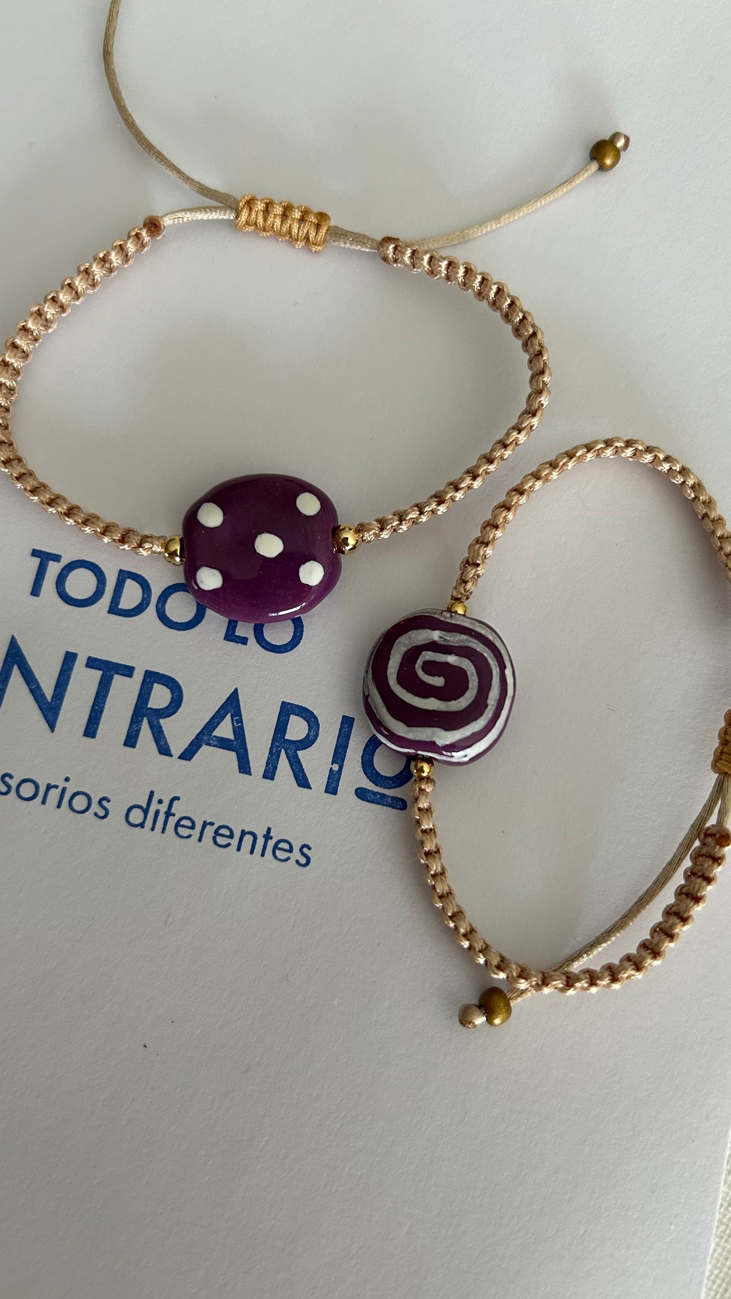 Pulseras cerámicas nudo plano