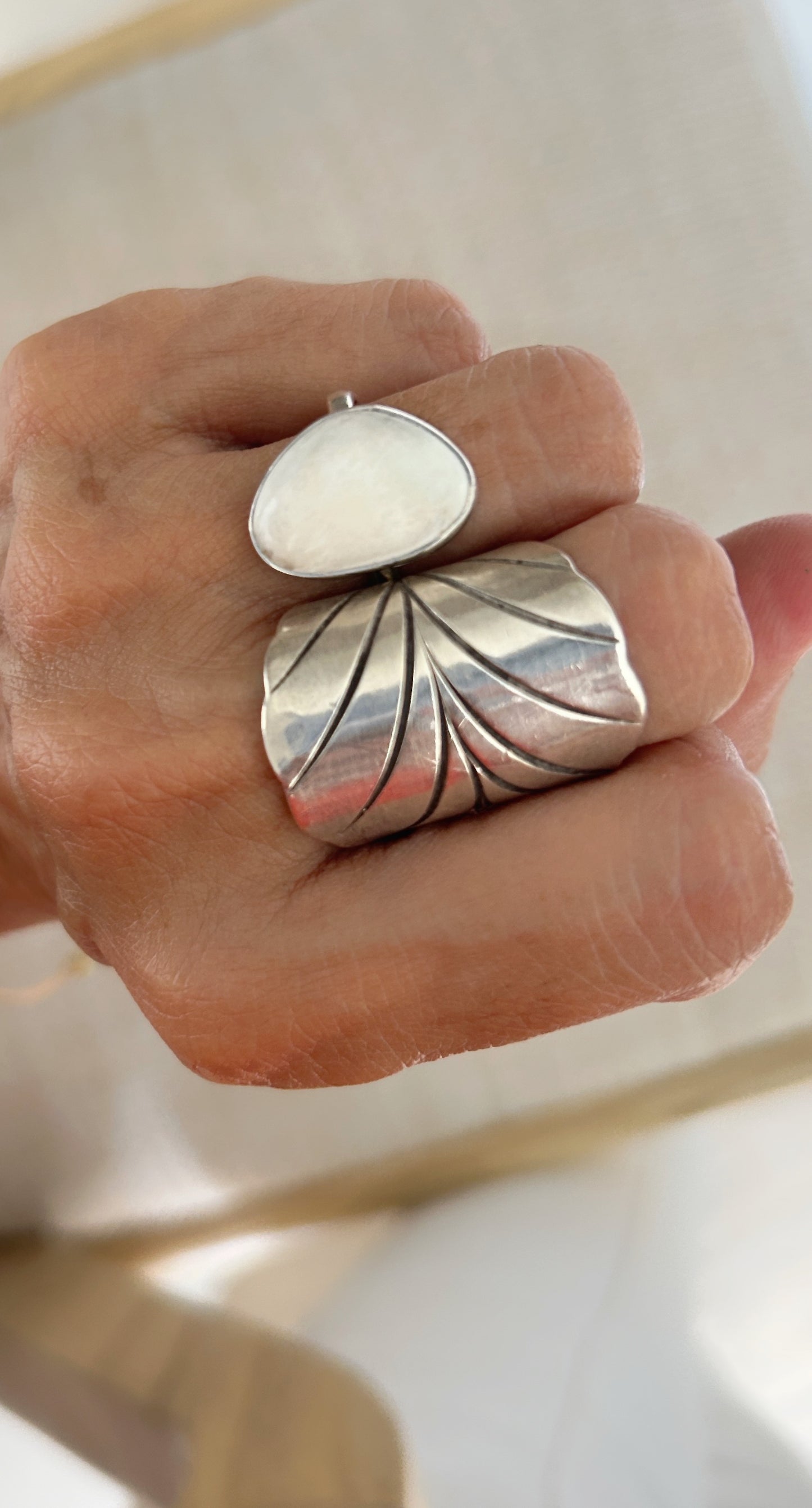 Irregular ring of white milky quartz