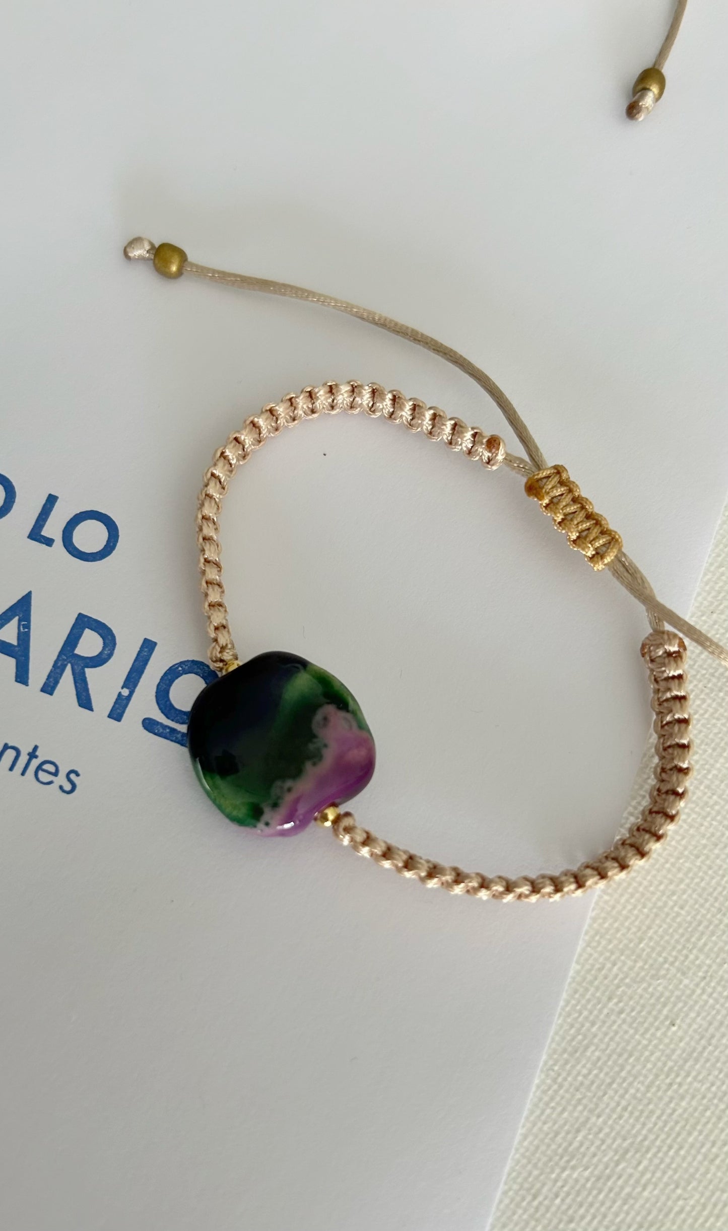 Pulseras cerámicas nudo plano