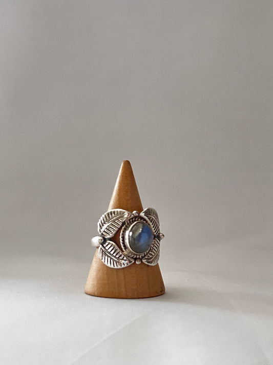 Anillo doble ojo labradorita