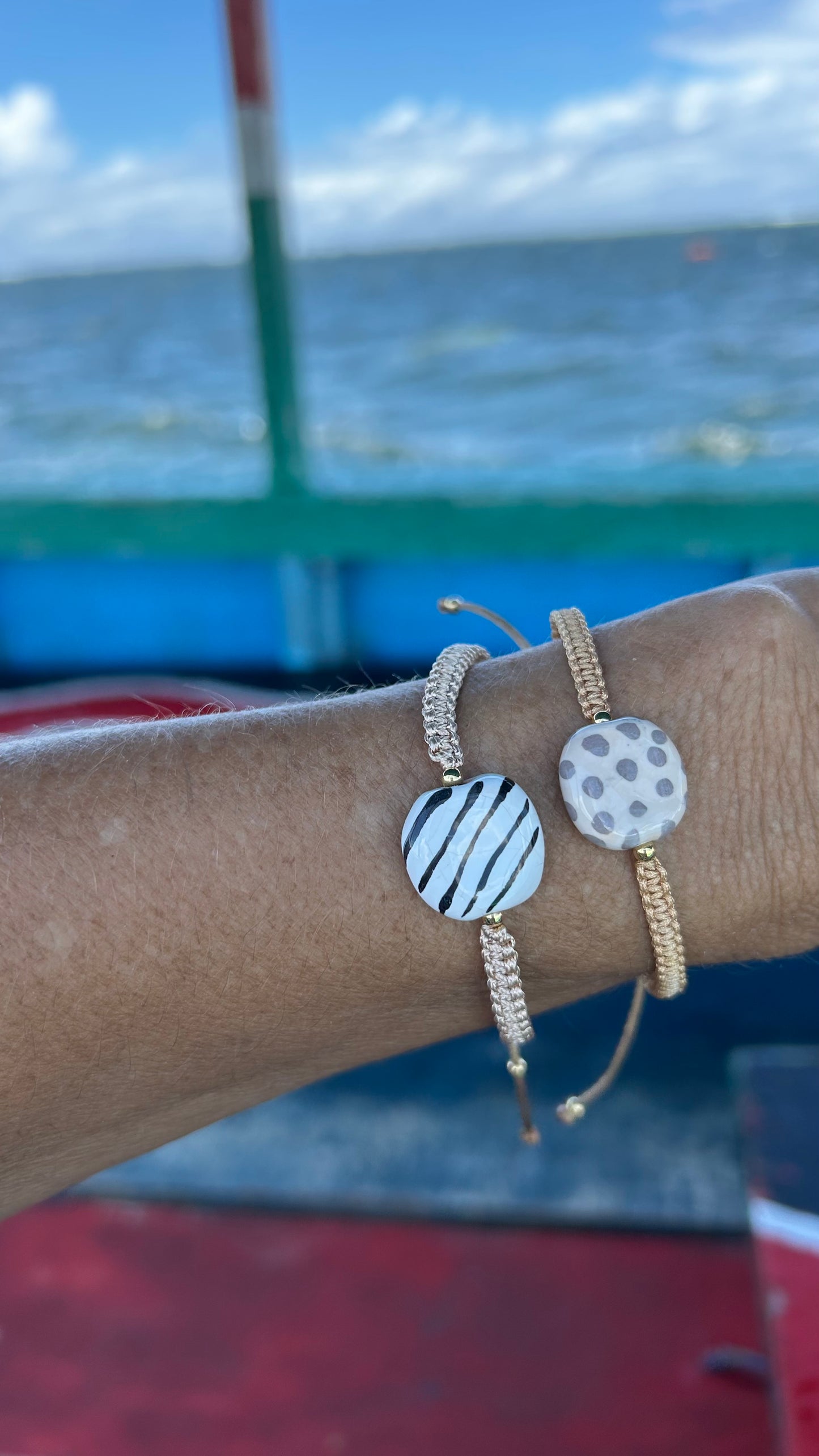 Pulseras cerámicas nudo plano
